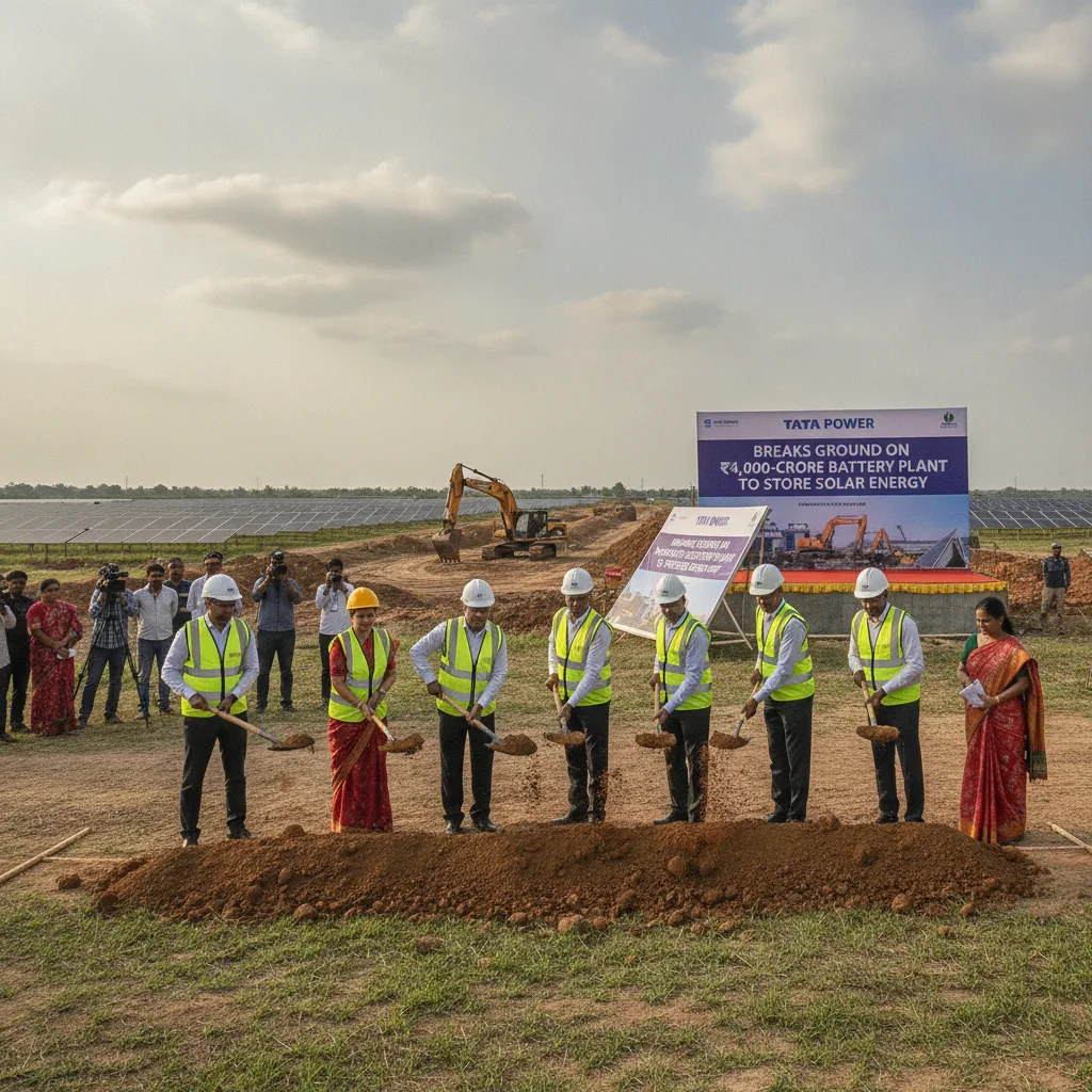 Tata Power Breaks Ground on ₹4,000-Crore Battery Plant to Store Solar Energy