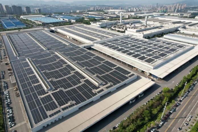 The Changan Ford 20MW distributed PV project of Guangzhou Development New Energy Incorporation in Chongqing. Image: JA Solar.